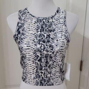 Balance Collection Size M Snake Print Cropped Yoga Athletic Racerback Tank NEW